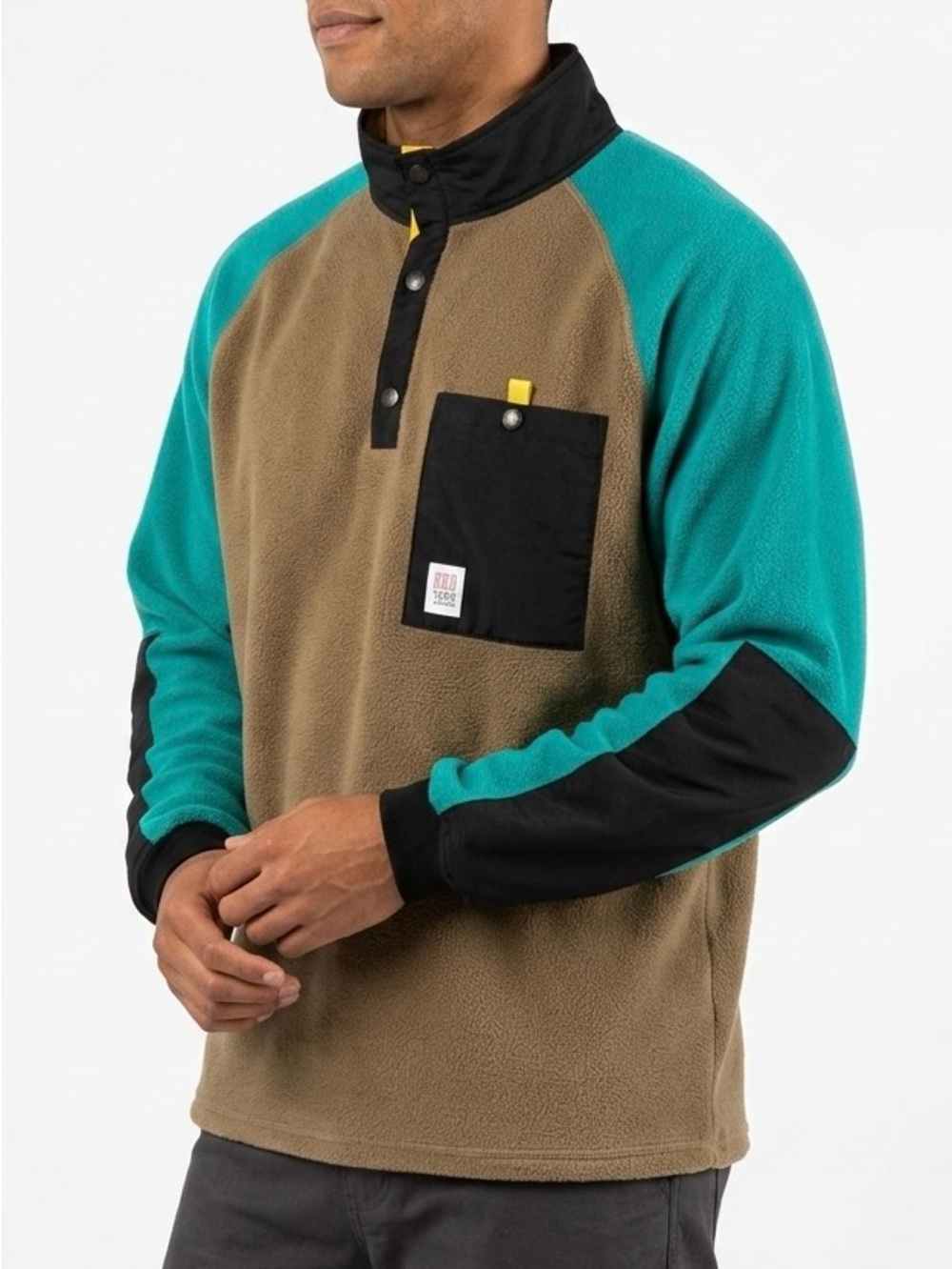 Topo Designs Mountain Fleece Pullover USA Made Polartec Colorblock Gorpcore XL